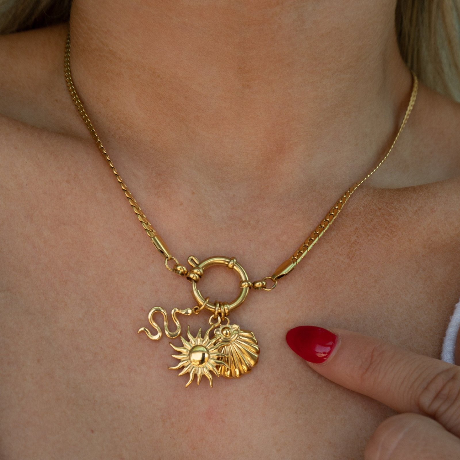 AC1-9 DAY 18K Gold Plated Fashion Stainless Steel Pendant Necklace Accessories - Image 4